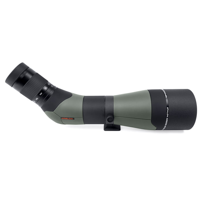 Athlon Optics Argos HD 20-60×85mm Angled Spotting Scope Right Side Profile of Body