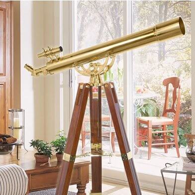 Barska 36x80mm Anchormaster Classic Brass Telescope with Mahogany Tripod Body