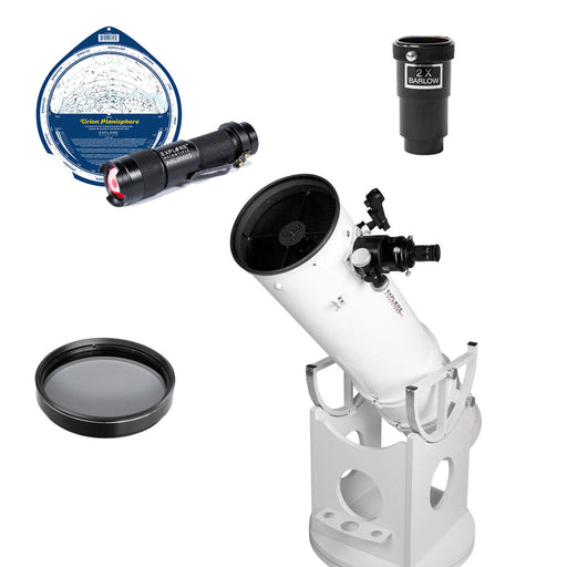 Explore Scientific FirstLight 8-inch Dobsonian - Ultimate Bundle Package - with Bonus Accessories