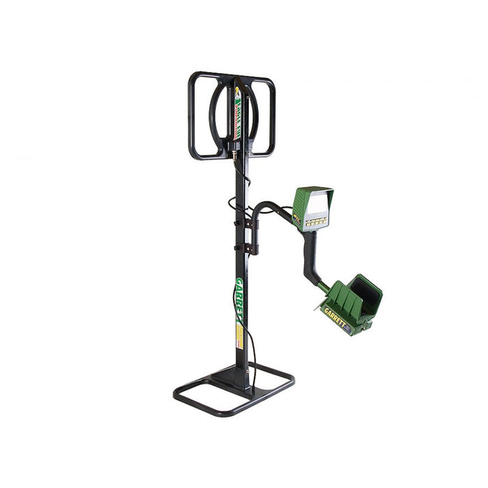Garrett GTI 2500 Metal Detector with Treasure Hound Eagle Eye Attachment Body Standing Up