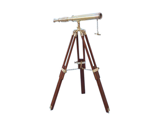 Hampton Nautical 30-Inch Floor Standing Harbor Master Brass Telescope
