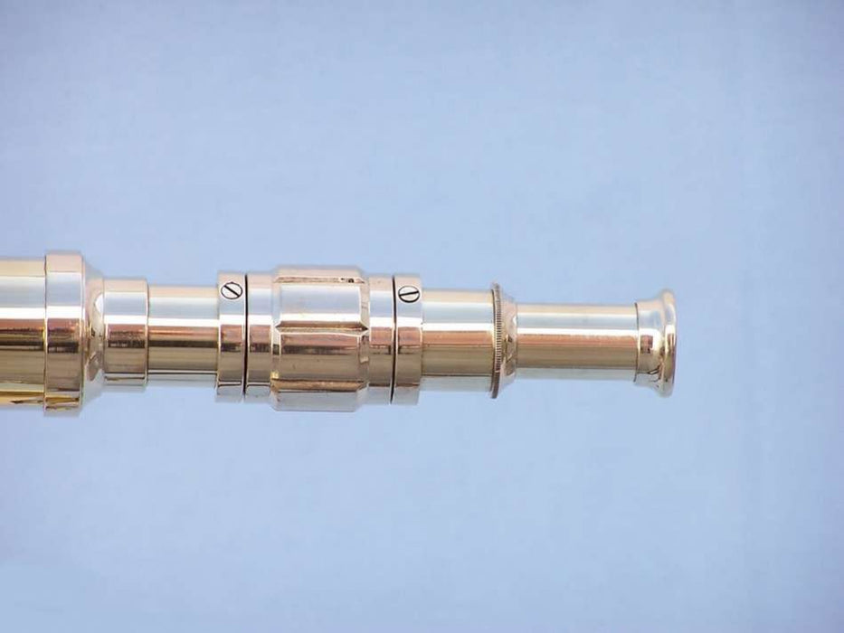 Hampton Nautical 30-Inch Floor Standing Harbor Master Brass Telescope Body Eyepiece Side Profile