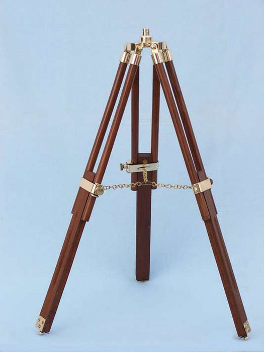 Hampton Nautical 30-Inch Floor Standing Harbor Master Brass Telescope Tripod Extended Legs and Chain