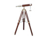 Hampton Nautical 30-Inch Floor Standing Harbor Master Brass/Wood Telescope