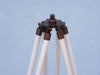 Hampton Nautical 50-Inch Floor Standing Antique Copper with White Leather Anchormaster Telescope Tripod Base