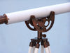 Hampton Nautical 50-Inch Floor Standing Antique Copper with White Leather Anchormaster Telescope Tripod Body Base with Knob