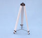 Hampton Nautical 50-Inch Floor Standing Antique Copper with White Leather Anchormaster Telescope Tripod Legs with Chain