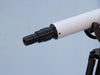 Hampton Nautical 50-Inch Floor Standing Oil-Rubbed Bronze White Leather with Black Stand Anchormaster Telescope Body Eyepiece