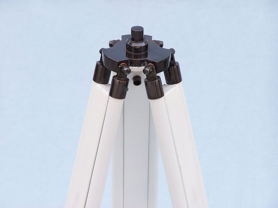 Hampton Nautical 50-Inch Floor Standing Oil Rubbed Bronze with White Leather Griffith Astro Telescope Tripod Base