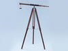Hampton Nautical 60-Inch Admirals Floor Standing Antique Copper with Leather Telescope Body Mounted on Tripod with Extended Legs