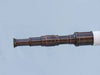 Hampton Nautical 60-Inch Admirals Floor Standing Antique Copper with White Leather Telescope Body Extended Eyepiece