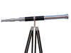 Hampton Nautical 60-Inch Admirals Floor Standing Chrome with Leather Telescope