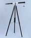 Hampton Nautical 60-Inch Admirals Floor Standing Oil Rubbed Bronze-White Leather with Black Stand Telescope Body Mounted on Tripod with Extended Legs