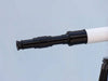 Hampton Nautical 60-Inch Admirals Floor Standing Oil Rubbed Bronze-White Leather with Black Stand Telescope Eyepiece