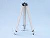 Hampton Nautical 60-Inch Admirals Floor Standing Oil Rubbed Bronze with White Leather Telescope Tripod Leg Chain