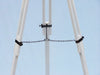 Hampton Nautical 60-Inch Admirals Floor Standing Oil Rubbed Bronze with White Leather Telescope Tripod Legs with Chain