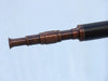 Hampton Nautical 60-Inch Floor Standing Antique Copper with Leather Harbor Master Telescope Body Eyepiece