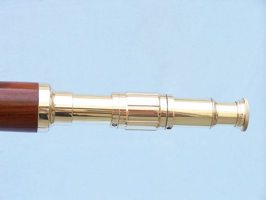 Hampton Nautical 60-inch Floor Standing Brass-Wood Harbor Master Telescope Rear Body Eyepiece