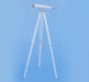 Hampton Nautical 62-Inch Collection Floor Standing Brushed Nickel with White Leather Binoculars Body Mounted on Tripod with Extended Legs