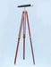 Hampton Nautical 62-Inch Floor Standing Admiral's Brass and Leather Binoculars Mounted on Tripod with Extended Legs Right Side Profile