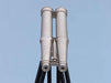 Hampton Nautical 62-Inch Floor Standing Admiral's Brushed Nickel Binoculars Body Eyepieces