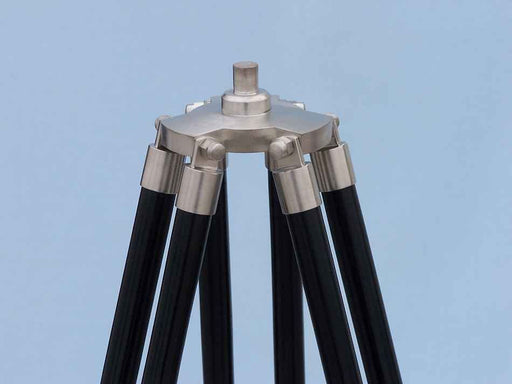 Hampton Nautical 62-Inch Floor Standing Admiral's Brushed Nickel Binoculars Tripod Threaded Base