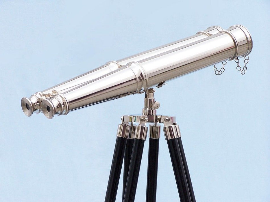 Hampton Nautical 62-Inch Floor Standing Admiral's Chrome Binoculars Body Objective Lens Covered
