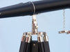 Hampton Nautical 62-Inch Floor Standing Admiral's Chrome and Leather Binoculars Tripod Body Base with Knob
