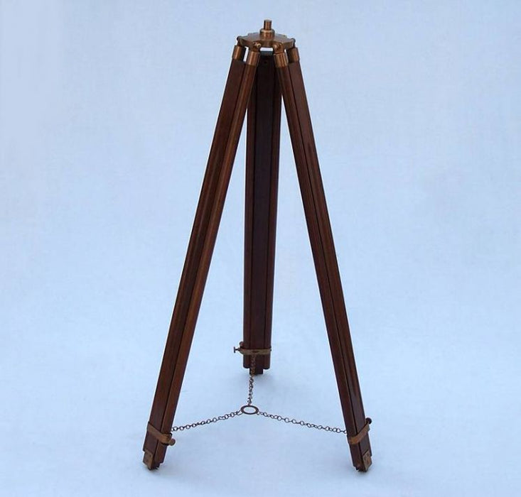 Hampton Nautical 62-Inch Floor Standing Admirals Antique Brass Binoculars Tripod Legs with Chain