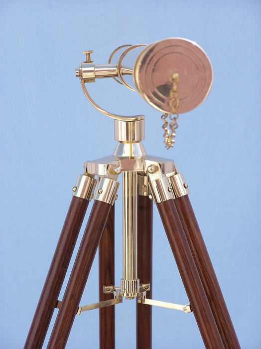 Hampton Nautical 62-Inch Floor Standing Brass Galileo Telescope Body 