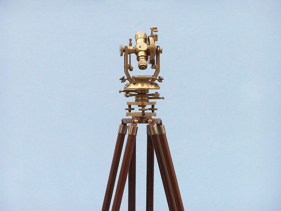 Hampton Nautical 62-Inch Floor Standing Brass Theodolite Body