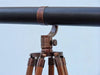 Hampton Nautical 62-Inch Floor Standing Bronzed with Leather Galileo Telescope Tripod Body Base with Knob