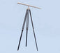 Hampton Nautical 62-Inch Floor Standing Brushed Nickel Galileo Telescope on Tripod 