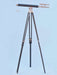 Hampton Nautical 64-Inch Chrome-Leather Griffith Astro Telescope with Black Wooden Legs Tripod Side Profile Left
