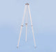 Hampton Nautical 64-Inch Collection Chrome with White Leather Griffith Astro Telescope Tripod