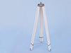 Hampton Nautical 64-Inch Collection Chrome with White Leather Griffith Astro Telescope Tripod Legs and Chain