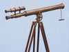 Hampton Nautical 64-Inch Floor Standing Antique Brass Griffith Astro Telescope Body Mounted on Tripod Right Side Profile