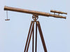 Hampton Nautical 64-Inch Floor Standing Antique Brass Griffith Astro Telescope Body Side Profile Left