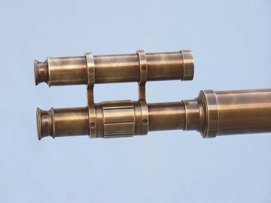 Hampton Nautical 64-Inch Floor Standing Antique Brass Griffith Astro Telescope Eyepiece and Viewfinder