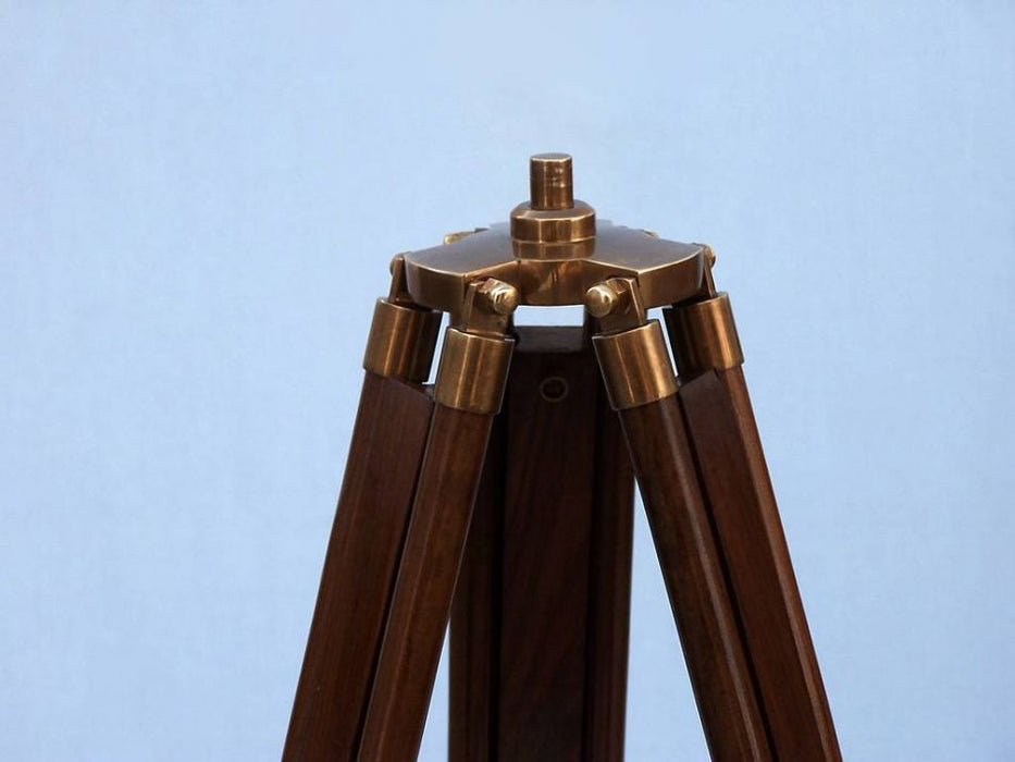 Hampton Nautical 64-Inch Floor Standing Antique Brass with Leather Griffith Astro Telescope Tripod Base