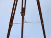 Hampton Nautical 64-Inch Floor Standing Antique Brass with Leather Griffith Astro Telescope Tripod Leg Chain