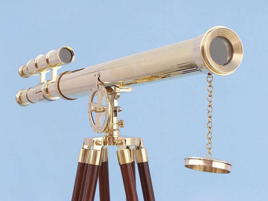 Hampton Nautical 64-Inch Floor Standing Brass Griffith Astro Telescope Body Objective Lens and Cap