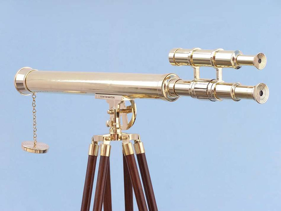 Hampton Nautical 64-Inch Floor Standing Brass Griffith Astro Telescope Rear Body Eyepiece and Viewfinder