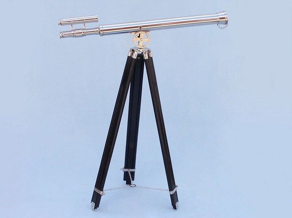 Hampton Nautical 64-Inch Floor Standing Chrome Griffith Astro Telescope Body Mounted on Tripod
