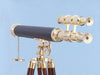 Hampton Nautical 64-Inch Floor Standing Solid Brass - Leather Griffith Astro Telescope Body with Eyepiece and Viewfinder