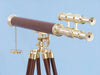 Hampton Nautical 64-Inch Floor Standing Solid Brass - Wood Griffith Astro Telescope Mounted on Tripod Eyepiece and Viewfinder