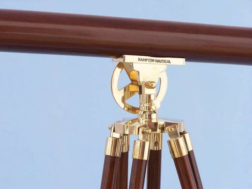 Hampton Nautical 64-Inch Floor Standing Solid Brass - Wood Griffith Astro Telescope on Tripod Body with Engraved Name