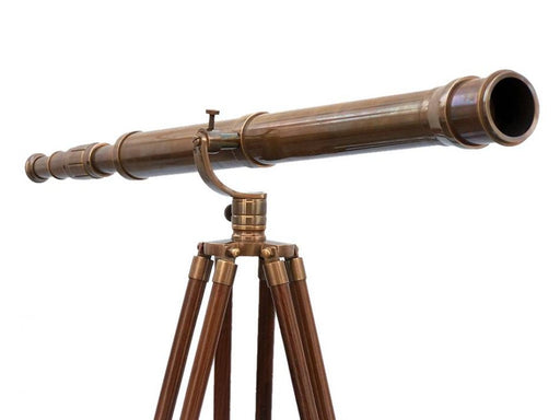 Hampton Nautical 65-Inch Floor Standing Antique Brass Galileo Telescope