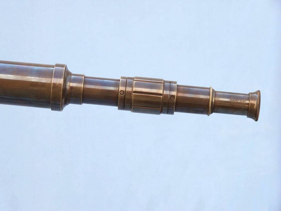 Hampton Nautical 65-Inch Floor Standing Antique Brass Galileo Telescope Extended Eyepiece