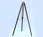 Hampton Nautical 65-Inch Floor Standing Antique Brass Leather Anchormaster Telescope Tripod with Extended Legs and Chain